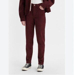 Levi's High Waisted Mom Jeans Corduroy Burgundy  WaterLess